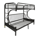 Eclipse - Twin Long Queen Futon Bunk Bed - Black - Furniture Home Direct