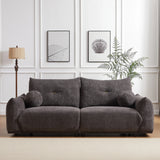 2 Piece Living Room Set with Throw Pillows - Gray - Furniture Home Direct