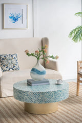 Unique Capiz Coffee Table & Pedestal Base - Furniture Home Direct
