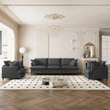Living Room Set Modular Sectional Couch, Upholstered Sofa & Armchair & Movable Ottoman - Furniture Home Direct
