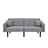 Folding Ottoman Sofa Bed With Stereo - Gray Fabric - Furniture Home Direct