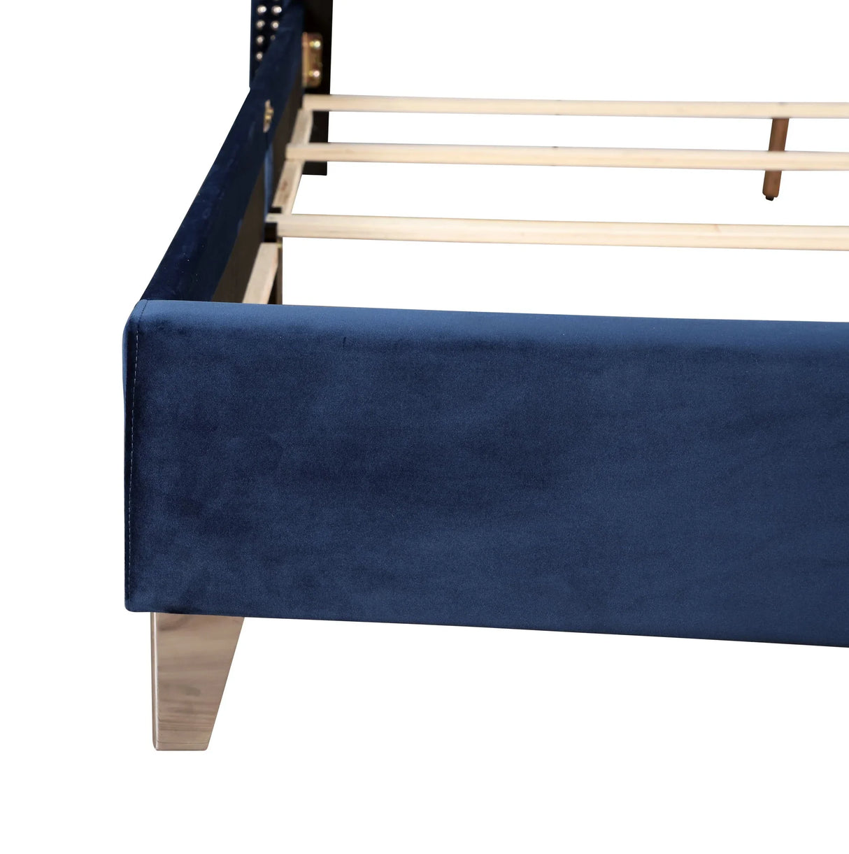 Upholstered Nailhead Trim Chic Bed - Furniture Home Direct