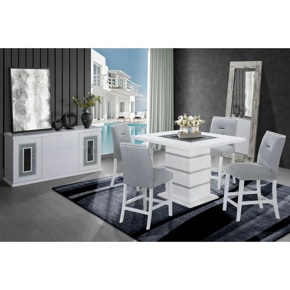 Ariya - 5 Pieces Bar Table And Bar Stool Set - Furniture Home Direct