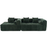 Sectional Sofa Modular Tufted Chenille Upholstery Green - Furniture Home Direct
