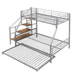 Metal Bunk Bed With Trundle And Storage Staircase - Furniture Home Direct