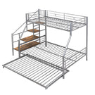 Metal Bunk Bed With Trundle And Storage Staircase - Furniture Home Direct