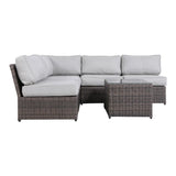 Comfortable Modern Patio Rattan Sectional Set With Cushions - Furniture Home Direct