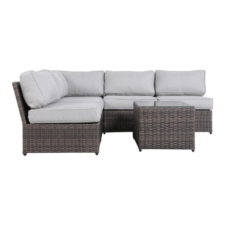 Comfortable Modern Patio Rattan Sectional Set With Cushions - Furniture Home Direct