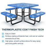 Square Outdoor Picnic Table With Umbrella Pole - Furniture Home Direct