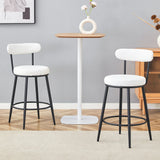 Counter Height Chairs Padded Seat Black Metal Frame White - Furniture Home Direct
