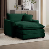 Classic Modern Comfortable Single Chair Deep Seat Sofa With Footstool - Furniture Home Direct
