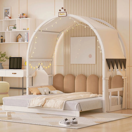 Extended Bed With Arched Roof And Trundle - Furniture Home Direct