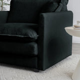 Modern Chenille 3 Piece Living Room Set - Black - Furniture Home Direct