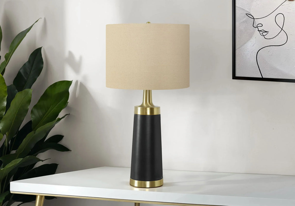 Lighting, Table Lamp, Resin, Contemporary - Black / Cream - Furniture Home Direct