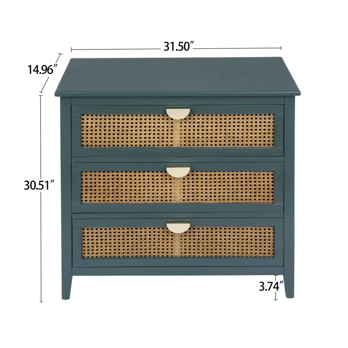 3 Drawer Cabinet, Natural Rattan, American Furniture - Furniture Home Direct