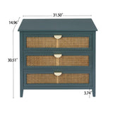 3 Drawer Cabinet, Natural Rattan, American Furniture - Furniture Home Direct