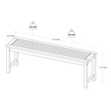 Modern Slat Top Solid Wood Patio Bench - Furniture Home Direct