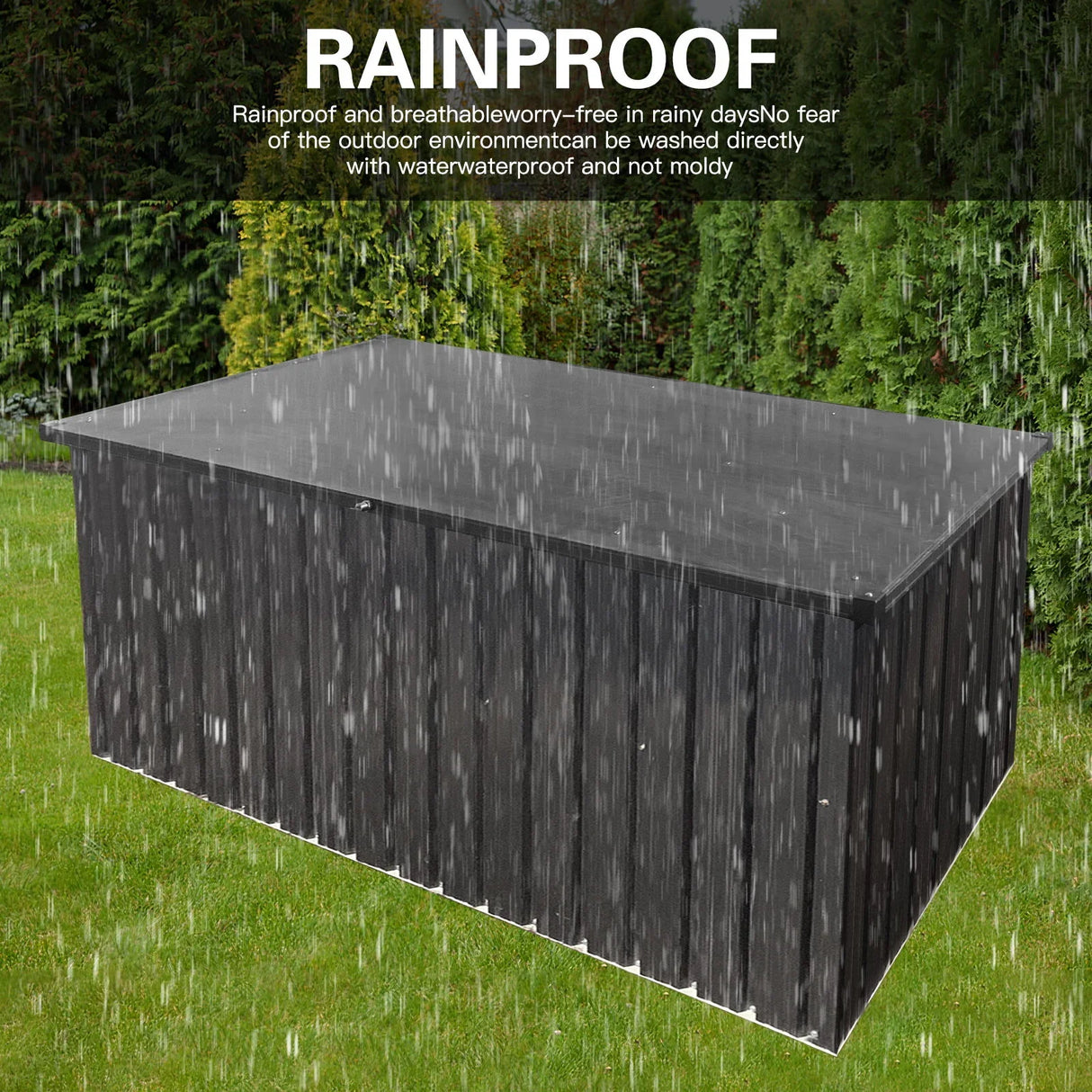 Metal Storage Box Store Large Out Door Use - Black - Furniture Home Direct
