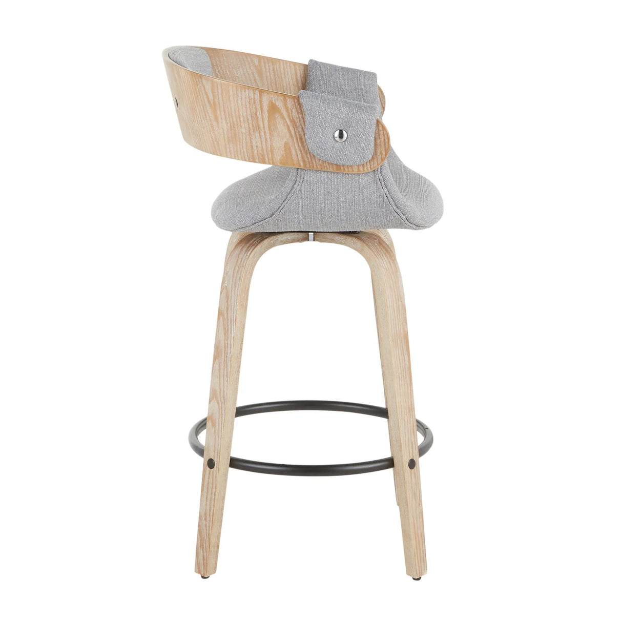 Elisa - Farmhouse Counter Stool (Set of 2) - White Washed / Gray - Furniture Home Direct