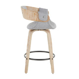 Elisa - Farmhouse Counter Stool (Set of 2) - White Washed / Gray - Furniture Home Direct
