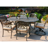 Oval Aluminum Dining Set With Cushions - Furniture Home Direct