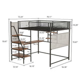 Metal Loft Bed With Built - In Charging Station And LED Light - Furniture Home Direct