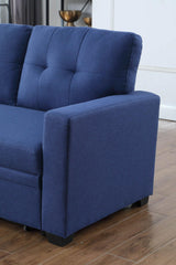 Upholstered Pull Out Sectional Sofa With Chaise - Furniture Home Direct