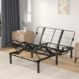 Zero Clearance Adjustable Bed Base Frame With Quiet Motor And Dual USB Ports, Queen Size - Black - Furniture Home Direct