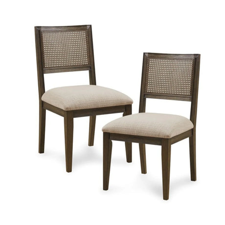 Modern Armless Dining Chair With Cane Back (Set of 2) - Furniture Home Direct