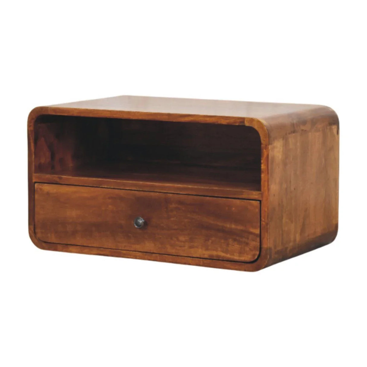 Curved Upper Slot Floating Nightstand - Furniture Home Direct