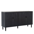Modern Sideboard Cabinet With Decorative Nailhead Accents, Stylish Storage Solution For Dining, Living Rooms - Black - Furniture Home Direct