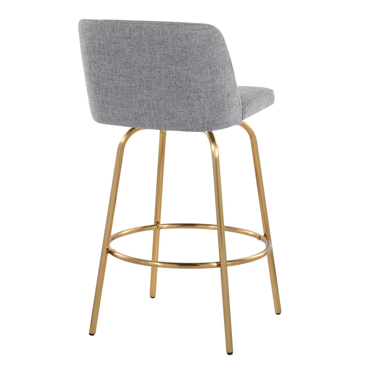 Toriano - Contemporary, Fixed Height Counter Stool With Swivel With Round Footrest (Set of 2) - Furniture Home Direct