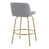 Toriano - Contemporary, Fixed Height Counter Stool With Swivel With Round Footrest (Set of 2) - Furniture Home Direct