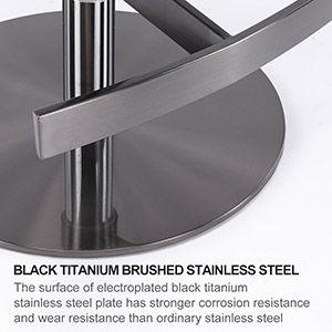 Titanium Stainless Steel Bar Stool, Grade Modern Leather Bar Chair With Backrest, Swivel Adjustable Height For Kitchen Counter And Dining Room - Furniture Home Direct