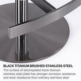 Titanium Stainless Steel Bar Stool, Grade Modern Leather Bar Chair With Backrest, Swivel Adjustable Height For Kitchen Counter And Dining Room - Furniture Home Direct