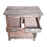Rustic 2 Drawer Kitchen Island - Wood - Furniture Home Direct