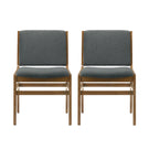 Contemporary Dining Chair Set Upholstered Fabric With Rubberwood Frame