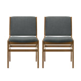 Contemporary Dining Chair Set Upholstered Fabric With Rubberwood Frame