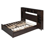 Bed With All In One Cabinet, Shelf And Sockets - Furniture Home Direct