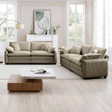 Modern 2 Piece Corduroy Living room Set - Light Brown - Furniture Home Direct