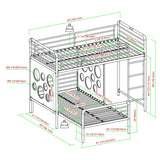 Twin Geo Cutout Colorful L-Shaped Bunk Bed - Furniture Home Direct