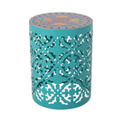 Airy - Outdoor Side Table With Lace Cut Design And Metal Frame
