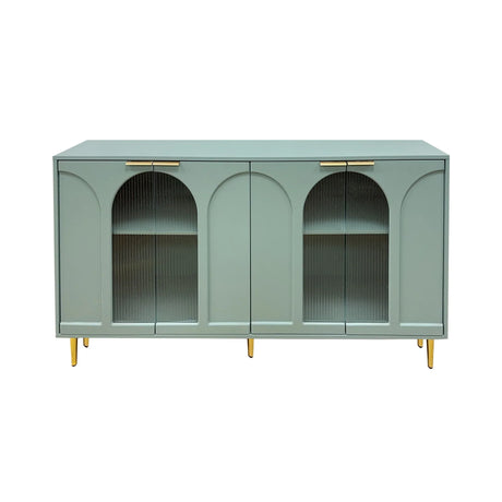 Accent Cabinet Lacquered Wooden Cabinet With 4 Glass Doors Sideboard Buffet Server Cabinet Storage Cabinet, For Living Room, Entryway, Hallway, Office, Kitchen And Dining Room - Furniture Home Direct