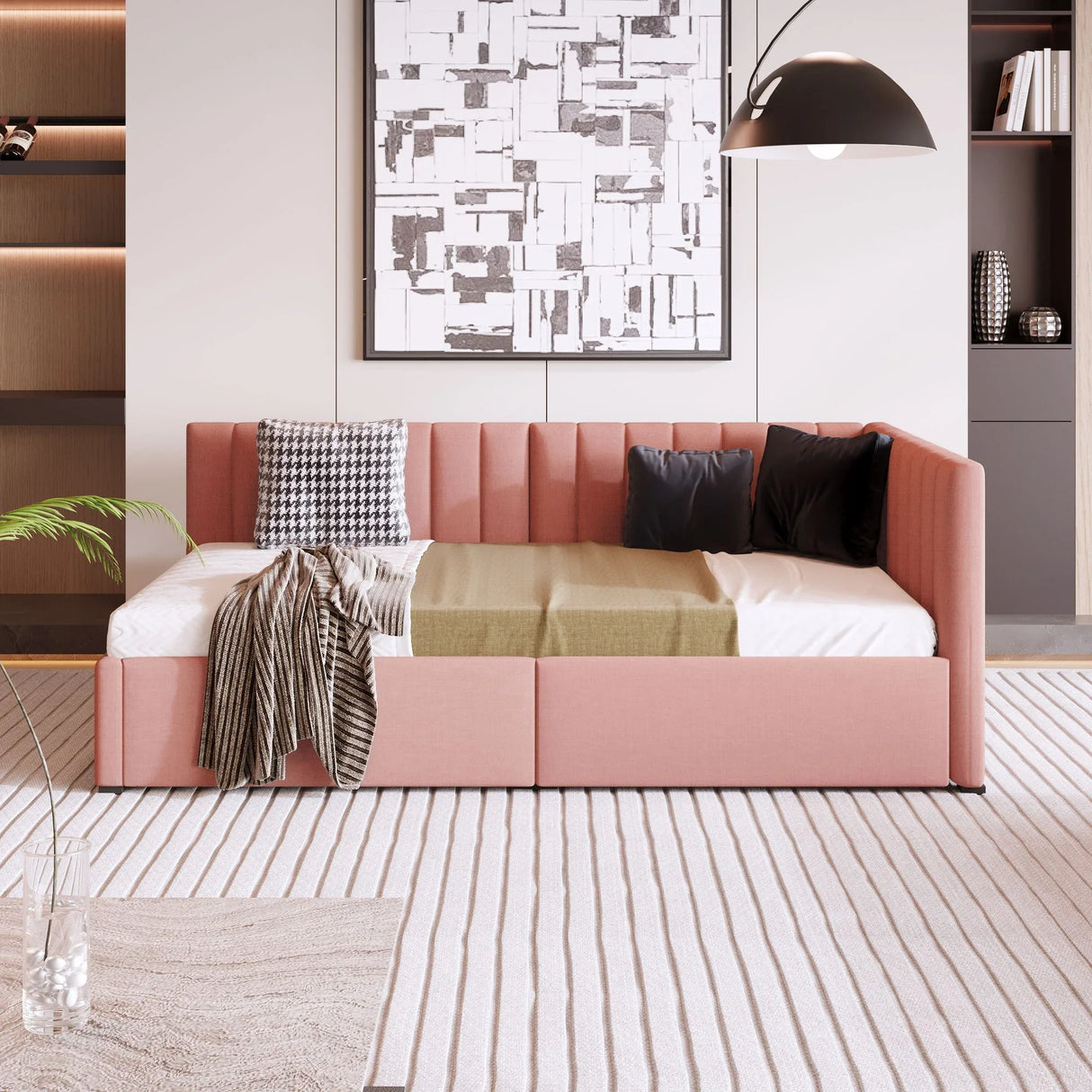 Upholstered Daybed, Sofa Bed Frame, No Box Spring Needed - Furniture Home Direct
