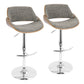 Fabrizzi - Mid Century Modern Adjustable Barstool With Swivel (Set of 2) - Furniture Home Direct