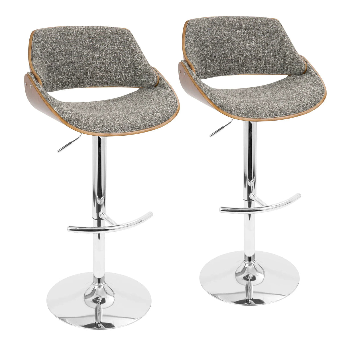 Fabrizzi - Mid Century Modern Adjustable Barstool With Swivel (Set of 2) - Furniture Home Direct