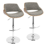 Fabrizzi - Mid Century Modern Adjustable Barstool With Swivel (Set of 2) - Furniture Home Direct