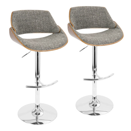 Fabrizzi - Mid Century Modern Adjustable Barstool With Swivel (Set of 2) - Furniture Home Direct