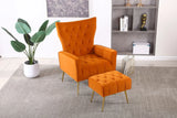 Modern Accent Chair With Ottoman, Comfy Armchair For Living Room - Furniture Home Direct