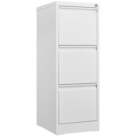 All Metal 3 Drawer File Cabinet With Lock For Office